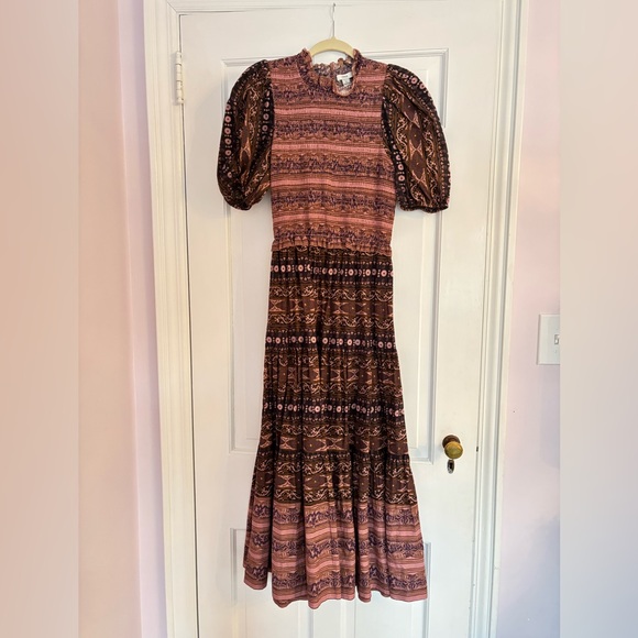 Anthropologie long smocked boho dress size Small Brand Othilia - Picture 2 of 5